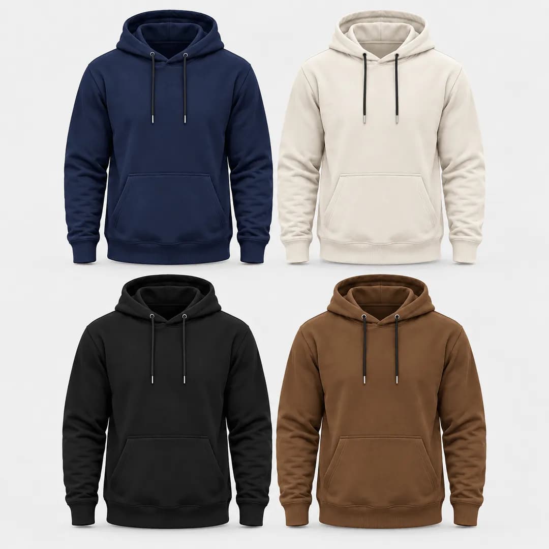 Premium Solid Color Pullover Hoodie for Men Without Print Solid Colour
